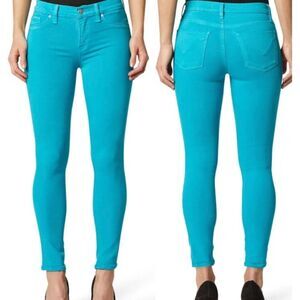 HUDSON Nico Skinny Crop Skinny Denim Jeans in Turquoise